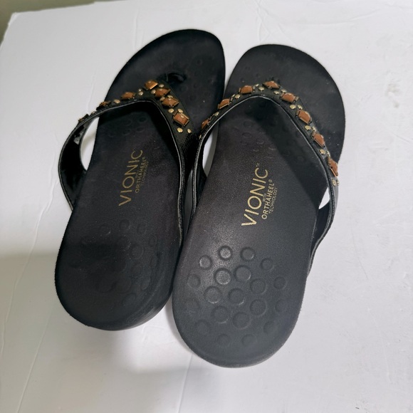 Vionic Rest Floriana Beaded Thong Arch Support  Flip Flops Lightweight EVA Flats - Picture 5 of 16